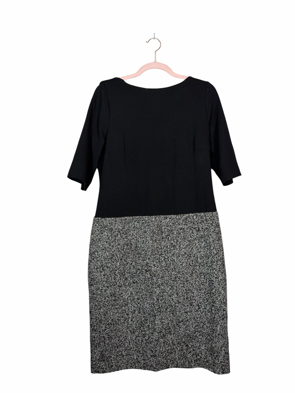 Talbots Petites 12P Black Gray Tweed Wool Blend Sheath Dress Workwear